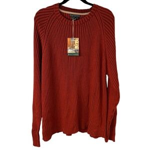 Royal Robbins Men's Rust Ribbed Crew Neck Long Sleeve Sweater XXL Outdoor Travel